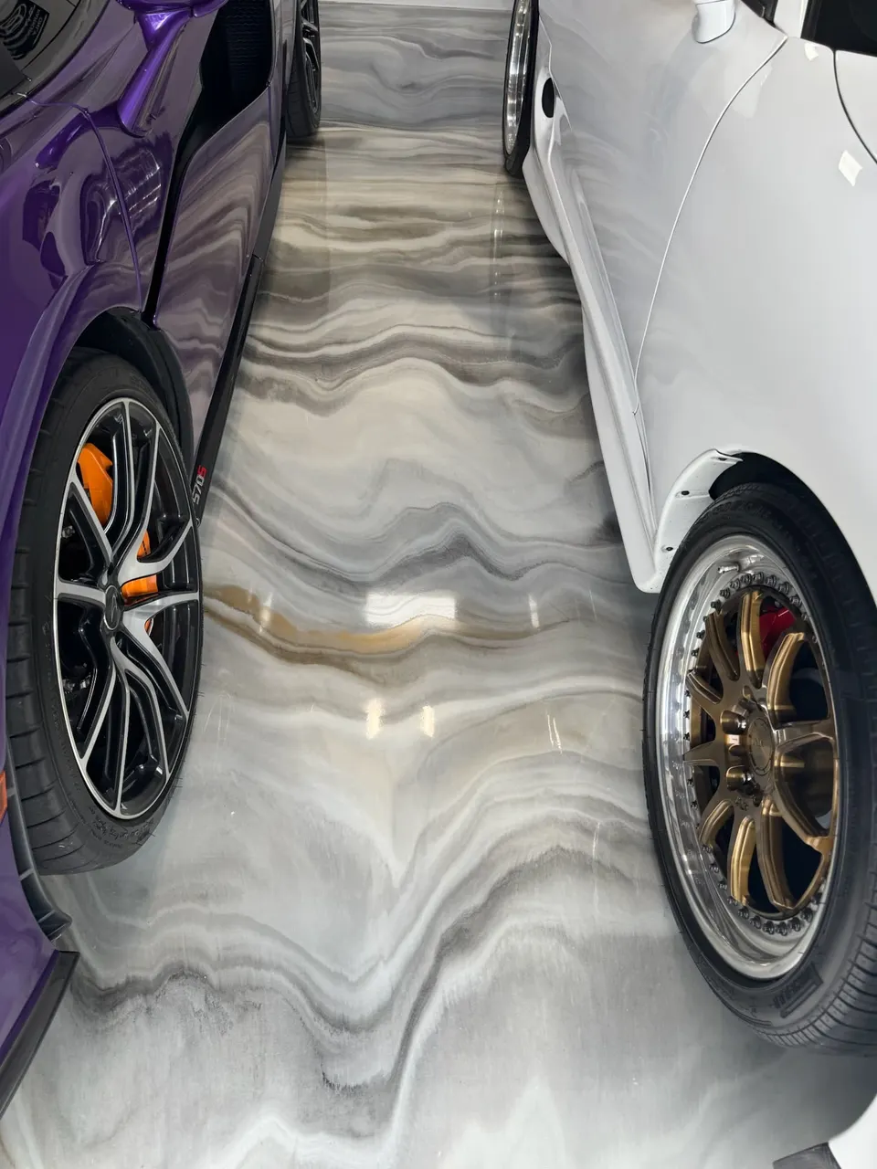 Premium metallic epoxy floor installed by Miami Prime Epoxy in South Florida